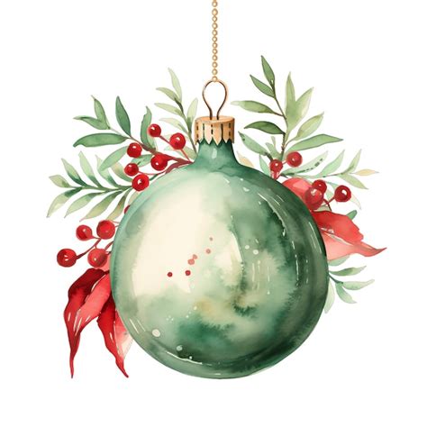 Cute watercolor christmas tree decoration ornament illustration for christmas | Premium AI ...