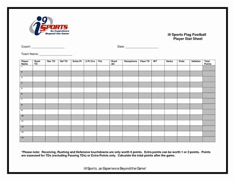 Football Statistics Excel Spreadsheet Printable Spreadshee high school ...