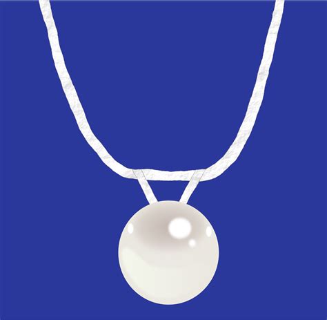 Clipart - Single pearl necklace on silver chain