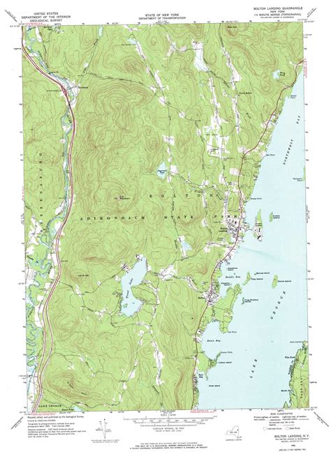 Bolton Landing topographic map, NY - USGS Topo Quad 43073e6