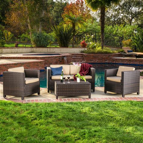 Venice 4pc Outdoor Wicker Sofa Set – GDFStudio