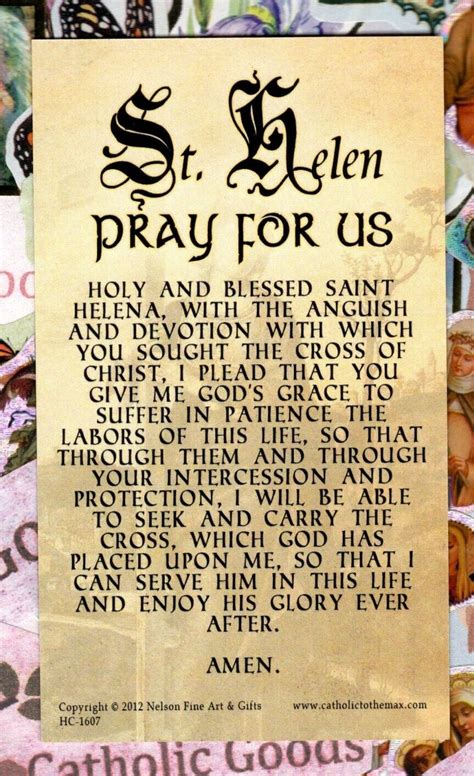 St. Helen - Prayer to Saint Helena - Paperstock Holy Card | eBay