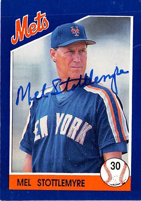 Mel Stottlemyre autographed baseball card (New York Mets) 1992 Kahns #30