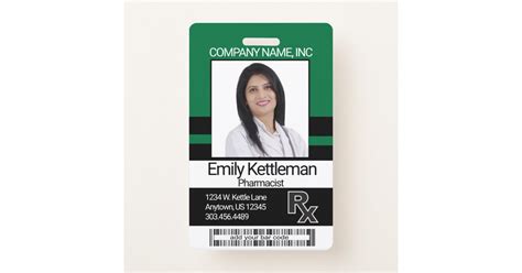 Pharmacy Technician Photo Badge - Green and Black | Zazzle