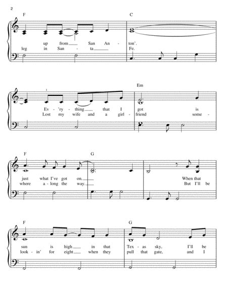 Guitar Chords For Amarillo By Morning | Go Guitar Sheet Music