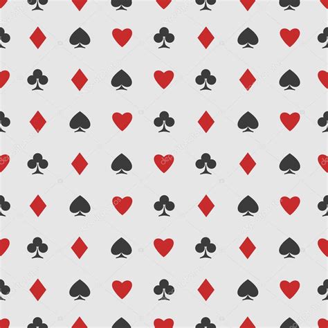 seamless pattern of playing card suits on white. vector background design. hearts, spades ...