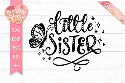 Little Sister SVG, Cute Shirt Design for Little Girls, Baby (642836 ...