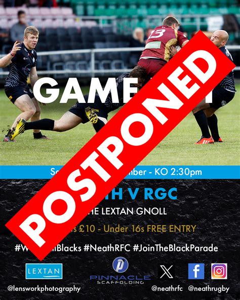 NEATH V RGC POSTPONED - Neath RFC