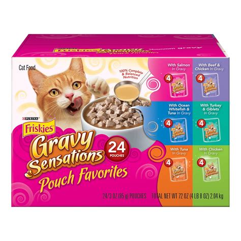 Purina Friskies Gravy Sensations Pouch Favorites Variety Pack Cat Food ...