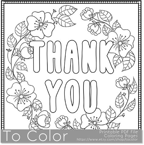 Free Printable Thank You Cards To Color Pdf - Printable Word Searches