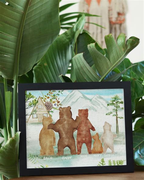 Personalized Bear Family 252-Piece Puzzle Framed - Fun Custom Family ...