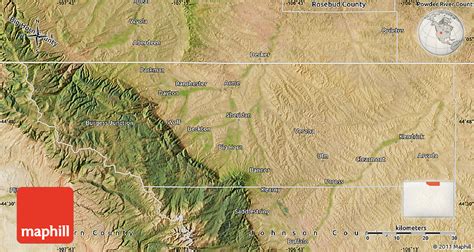 Satellite Map of Sheridan County