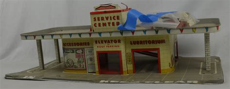 Lot Detail - Marx Vintage Lot of 2 Gas Station Toy Playsets