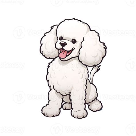 Cartoon Style Cute Poodle Dog Puppy No Background Perfect for Print on Demand Merchandise AI ...