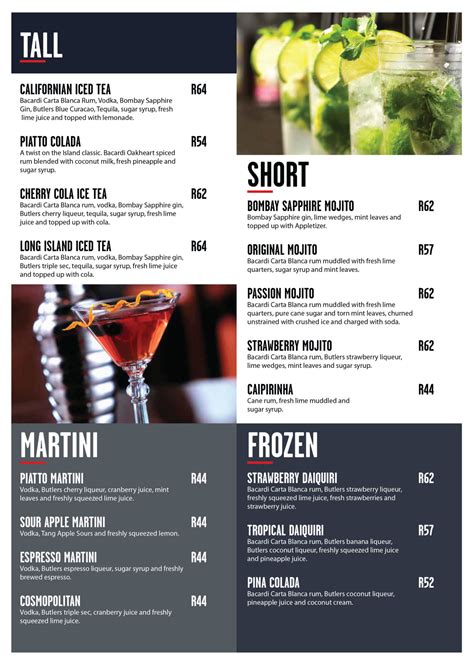 COCKTAIL MENU - Piatto Restaurant & Grill