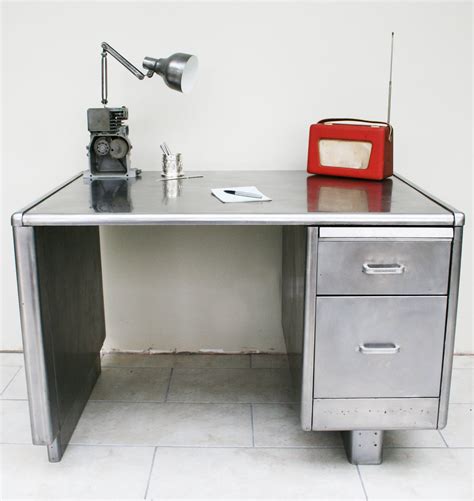 vintage industrial original constructors metal office desk