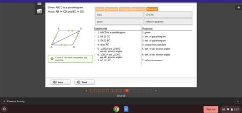 Proving the Parallelogram Side Theorem - Brainly.com