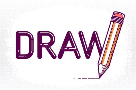 Draw Word With Pencil In Letter W, Art And Design Concept, Vector Conceptual Creative Logo Or ...