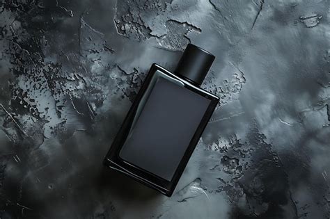 Dark Grey Background Black Perfume | Premium AI-generated image