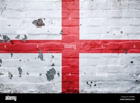 English (St George's Cross) Flag painted on a wall Stock Photo - Alamy