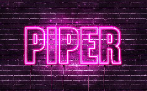 Piper with names, female names, Piper name, purple neon lights, horizontal text, HD wallpaper ...