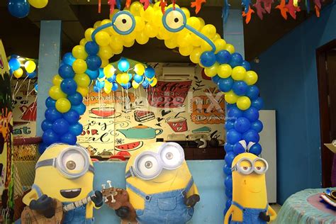 Minion Birthday theme balloon decoration at home for Kids in Bangalore ...