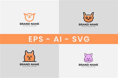 Cat Logo Design Set Graphic by alihriday · Creative Fabrica