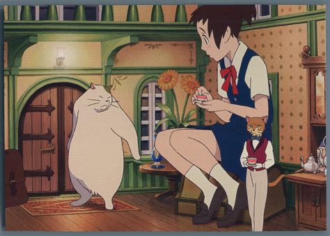 Studio Ghibli Postcard The Cat Returns Haru with Muta and The Baron Having Tea | eBay