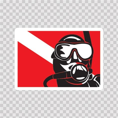 Printed vinyl Flag Diver Scuba | Stickers Factory