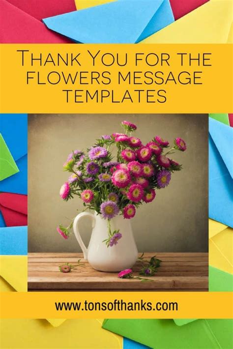 Thank You for the Flowers Message Templates - Tons of Thanks