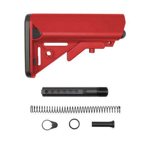 AR-15 Red Cerakote SOPMOD Stock Buffer Tube Kit