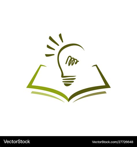 Education logo design a book and idea bulb Vector Image