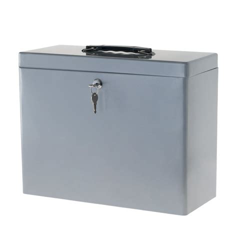 Locking File Storage Box with Handle- Steel Lockbox for Documents by ...