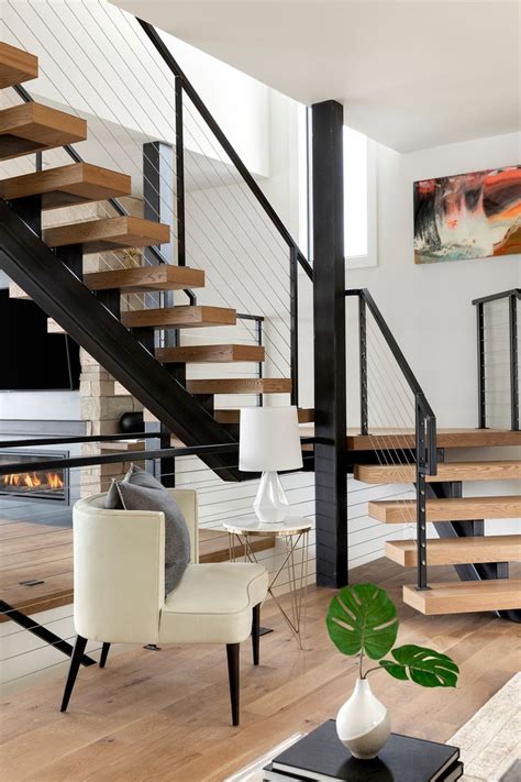 Floating Staircase with Cable Rail | Hus, Interiør, Trapp