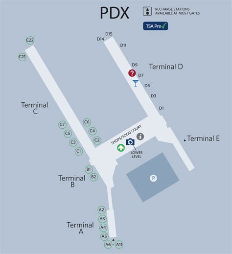 Portland Airport Map Portland Airport, Airport Map, Airports Terminal ...