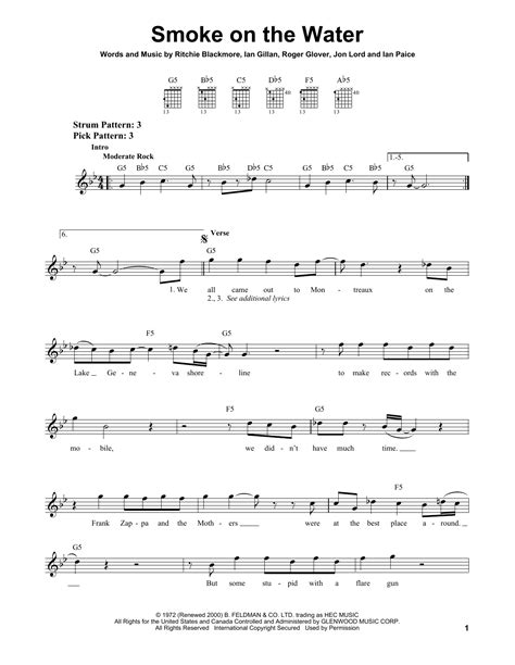 Smoke On The Water | Sheet Music Direct