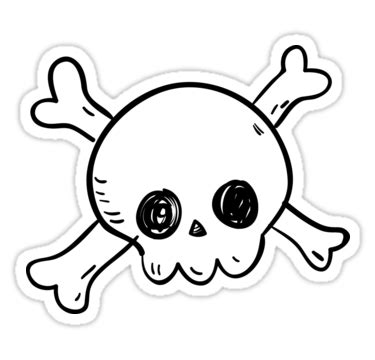 Cute Skull Hand Drawn Redbubble Stickers. Cool tumblr sticker for ...