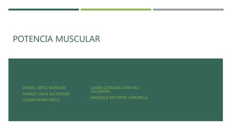 Potencia muscular. | PPT