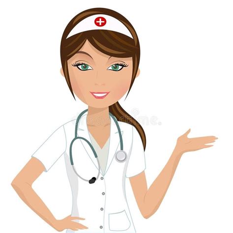 Beautiful Nurse Presenting. Illustration of a female nurse smiling presenting so , #affiliate, # ...