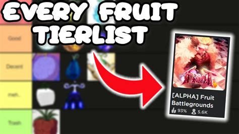 Every Fruit Tierlist In [ALPHA] Fruit Battlegrounds ! (Codes) - YouTube