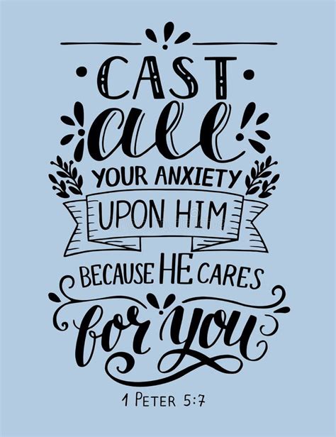 Cast Your Anxiety On Him Because He Cares For You Stock Illustration ...