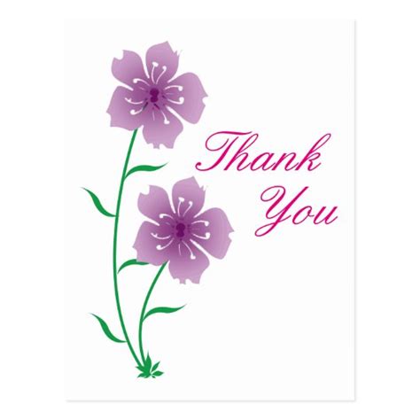 Purple Flowers Thank you Postcard | Zazzle.com