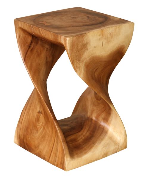 Acacia Wood Twist Stool | Wooden stool designs, Modern rustic furniture, Natural wood furniture