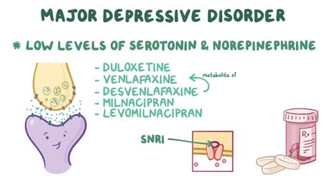 Serotonin and norepinephrine reuptake inhibitors | Osmosis