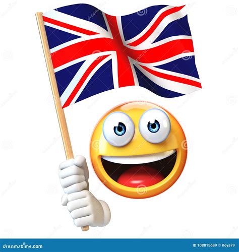 Emoji Que Sostiene La Bandera De Union Jack, Emoticon Que Agita La Bandera Nacional De La ...