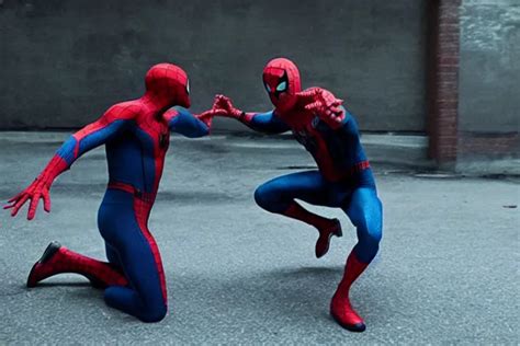 Spider-Man fighting Venom live action fight scene by | Stable Diffusion ...