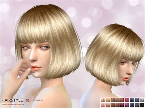 Sims 4 Hairs ~ The Sims Resource: Bob hairstyle 2 by S-Club