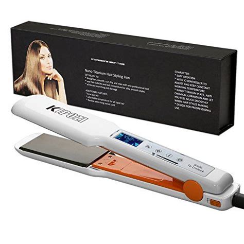 KIPOZI Pro Digital Hair Straightener 1.75 Inch Flat Iron with Nano ...