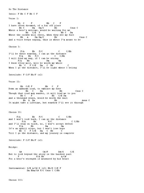 Go The Distance - chords | Song Structure | Leisure