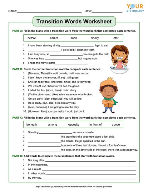 Using Transition Words Worksheets | My XXX Hot Girl